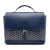 Goyard B Goyard Blue Navy Coated Canvas Fabric Goyardine Citadin PM France