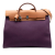 Hermès B Hermès Purple Plum with Brown Canvas Fabric Toile Verso Herbag Zip 39 France