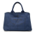 Prada B Prada Blue Dark Blue Canvas Fabric Canapa Logo Tote Italy