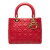 Christian Dior B Dior Red Lambskin Leather Leather Medium Lambskin Cannage Lady Dior Italy
