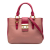 Miu Miu B Miu Miu Pink Goatskin Leather Bicolor Madras Satchel Italy