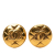 Chanel B Chanel Gold Gold Plated Metal CC Quilted Round Clip on Earrings France