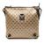 Gucci B Gucci Brown Coated Canvas Fabric GG Crystal Abbey D Ring Crossbody Italy