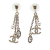Chanel AB Chanel Gold Light Gold Gold Plated Metal Faux Pearl and Rhinestone CC Drop Earrings Italy