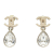 Chanel B Chanel Gold Gold Plated Metal CC Crystal Drop Push Back Earrings France