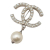 Chanel B Chanel Gold with White Pearl Gold Plated Metal CC Faux Pearl Brooch France