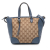 Gucci B Gucci Brown Beige with Blue Canvas Fabric Small GG Bree Satchel Italy