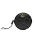 Gucci AB Gucci Black Calf Leather GG Marmont Matelasse Round Wristlet Clutch Italy