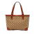 Gucci B Gucci Brown Beige Canvas Fabric GG Craft Tote Italy