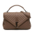 Saint Laurent Brown Sheepskin Leather Leather Large Quilted Chevron Sheepskin College Satchel Italy