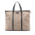 Gucci B Gucci Brown Beige Canvas Fabric GG Tote Italy