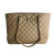 Chanel CC Caviar Leather Matelassè Tote Shoulder Bag Beige