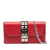 Prada AB Prada Red Calf Leather City skin Studded Elektra Clutch with Chain Italy