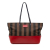 Fendi B Fendi Brown with Red Canvas Fabric Medium Pequin Roll Tote Italy