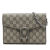 Gucci AB Gucci Brown Beige Coated Canvas Fabric GG Supreme Dionysus Chain Wallet Italy