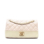Chanel B Chanel White Ivory Calf Leather Medium Quilted skin Soft Elegance Flap Italy