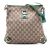 Gucci B Gucci Brown Beige with Green Canvas Fabric GG Abbey D Ring Crossbody Italy