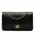 Chanel Vintage Classic Double Flap Medium Lambskin Leather Matelassè Shoulder Bag Black