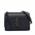 Saint Laurent Sunset Grained Calfskin Leather Flap Crossbody Blue