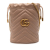 Gucci AB Gucci Brown Nude Calf Leather Small GG Marmont Matelasse Bucket Bag Italy