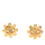 Chanel B Chanel Gold Gold Plated Metal CC Floral Clip On Earrings France