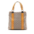Gucci AB Gucci Brown Beige with Yellow Canvas Fabric Large GG Bamboo Libeccio Tote Italy