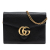 Gucci AB Gucci Black Calf Leather GG Marmont Wallet on Chain Italy