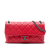 Chanel AB Chanel Red Lambskin Leather Leather Medium Quilted Shiny Lambskin Burgundy Rocks Flap Italy