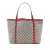 Gucci AB Gucci Brown Beige with Red Coated Canvas Fabric GG Supreme Nice Tote Italy