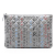 Chanel AB Chanel Gray Lambskin Leather Leather Medium Quilted Lambskin Data Center O Case Clutch Italy