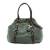 Prada B Prada Green Nylon Fabric Tessuto Canapa Logo Satchel Italy