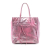 Balenciaga B Balenciaga Pink Calf Leather Metallic Papier A5 Tote Italy