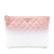 Chanel AB Chanel Pink with White Calf Leather Medium CC Quilted Aged skin Ombre O Case Clutch Italy