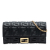Fendi Black Nappa Leather Leather Zucca Embossed Nappa Baguette Continental Wallet With Chain Italy