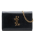Saint Laurent AB Saint Laurent Black Calf Leather Grain De Poudre Star Monogram Wallet On Chain Italy