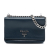 Prada B Prada Blue Navy Saffiano Leather and City Calf Chain Crossbody Italy