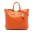 Prada AB Prada Orange Calf Leather Vitello Daino Side Zip Convertible Tote Italy