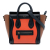 Celine B Celine Orange with Multi Calf Leather Nano Tricolor Luggage Tote Italy