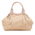 Gucci B Gucci Brown Beige Canvas Fabric Medium Diamante Sukey Tote Italy