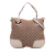 Gucci B Gucci Brown Beige Canvas Fabric GG Princy Satchel Italy