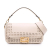 Fendi AB Fendi Brown Light Beige Calf Leather Woven skin Vitello King Ceylon Baguette Satchel Italy