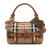 Burberry B Burberry Brown Light Brown Canvas Fabric House Check Brecon Satchel Italy