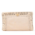 Prada AB Prada Brown Beige Canvas Fabric Canapa Studded Vernice Clutch Italy