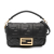 Fendi B Fendi Black Calf Leather Mini Zucca Embossed Baguette Satchel Italy