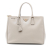 Prada B Prada Gray Light Gray Saffiano Leather Large Lux Galleria Double Zip Tote Italy