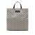 Gucci B Gucci Brown Beige Coated Canvas Fabric GG Supreme Convertible Soft Tote Italy