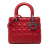 Christian Dior AB Dior Red Lambskin Leather Leather Medium Lambskin Cannage Lady Dior Italy