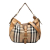 Burberry B Burberry Brown Light Brown Canvas Fabric Medium House Check Ashwood Hobo Italy