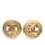 Chanel B Chanel Gold Gold Plated Metal CC Round Clip on Earrings France