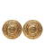 Chanel B Chanel Gold Gold Plated Metal CC Crest Round Clip On Earrings France